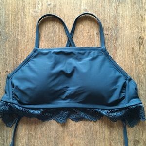Lacy trim bikini top